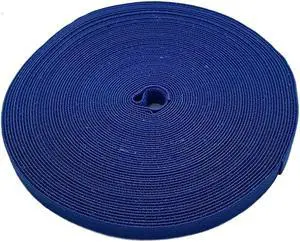 iMBAPrice Blue Cable Fastening Tape - 0.75 inch Single Wrap Hook & Loop (75 feet) 25 Yards Long