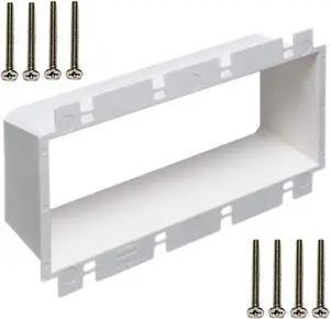 iMBAPrice BE4-1 (4-Gang) Electrical Power Outlet Box Extender, White (Made in USA)
