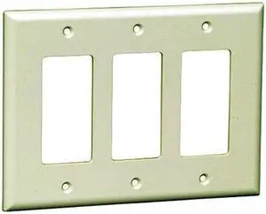iMBAPrice 3-Gang (Light Almond) Decora/GFCI Device Decora Style Wallplate/Standard Size/Thermoset/Device Mount