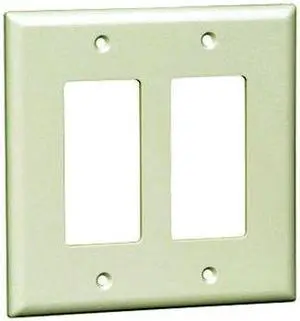 iMBAPrice 2-Gang (Light Almond) Decora/GFCI Device Decora Style Wallplate/Standard Size/Thermoset/Device Mount