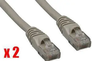 iMBAPrice (Pack of 2) Gray 25 Feet CAT5e RJ45 Patch Ethernet Network Cable For PC, Mac, Laptop, PS2, PS3, XBox, and XBo