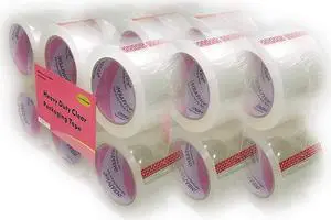 iMBAPrice 3-Inches Wide Packaging Tape - 1 Box of Premium (18 Roll of 110 Yards) 6 x 330 Feet Long 3" Wide Ultra Clear P
