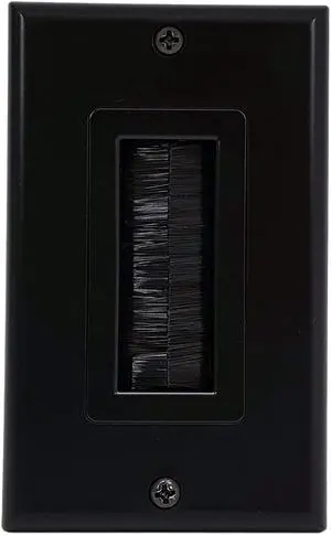 iMBAPrice Black Single Gang Decor Style Brush Wall Plate - One Gang Wall Plate with Brush Bristles