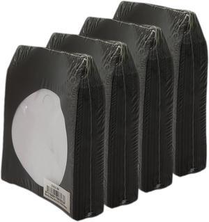 BestDuplicator Black Cd/Dvd Paper Media Sleeves Envelopes with Flap and Clear Window (400 Sleeves)