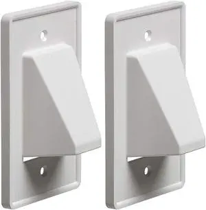 iMBAPrice - CE1-2 Recessed Low Voltage Cable Plate, 1-Gang, White, 2-Pack (Made in USA)