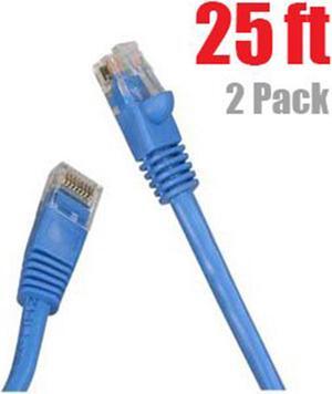 imbaprice 2 pack category 5e cat5e cmr ethernet patch cable 25 feet , blue