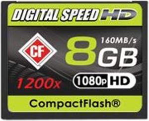 Digital Speed 8GB 1200X Professional High Speed Mach III 160MB/s Error Free (CF) HD Memory Card Class 10