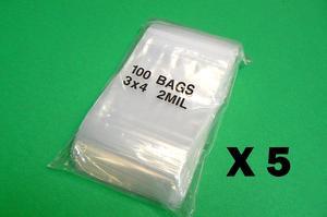 iMBAPrice 2 Mil Clear Plastic Reclosable Ziplock Bags 3x4-500bags
