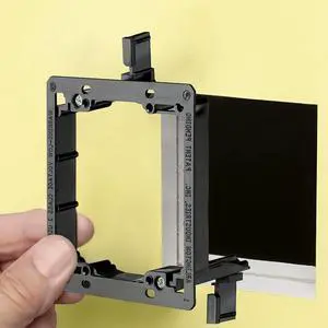 iMBAPrice Duag Gang (2-Gang) Low Voltage Wallplate Mounting Bracket - Black (Pack of 2)
