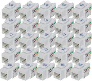 iMBAPrice (Pack of 5) Keystone Punch Down Jack Cat-5e RJ-45 - White