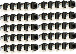 iMBAPrice (Pack of 10) Keystone Punch Down Jack Cat-5e RJ-45 (Cat5e (10 Pack), Black)