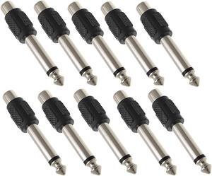 iMBAPrice RCA Female to Quarter Inch (1/4) Adapter [10 Pack]