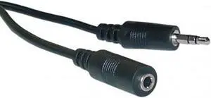 Professional Quality Nickel Plated 3.5mm Stereo Male / 3.5mm Stereo Female, 12 ft