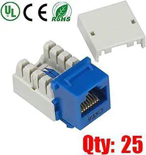 iMBAPrice (Pack of 25) Blue Cat6 Punch Down RJ45 Keystone Jack