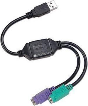 SANOXY USB to Dual PS/2 Adapter, for Mouse and Keyboard (Black)
