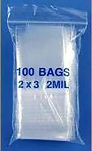 PREMIUM High Quality 2X, 1000 CLEAR Reclosable Zipper Bags 2'' x 3'' - 2 mil thick (50mm x 75mm) by Amamax
