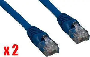 iMBAPrice (Pack of 2) Blue 3 Feet CAT5e RJ45 Patch Ethernet Network Cable For PC, Mac, Laptop, PS2, PS3, XBox, and XBox