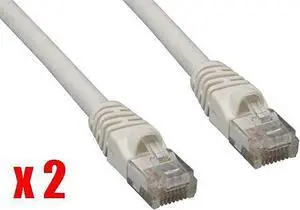 iMBAPrice 150Ft (Pack of 2) CAT5e RJ45 Patch Ethernet Network Cable 150 FT White For PC, Mac, Laptop, PS2, PS3, XBox, an