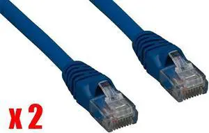 iMBAPrice (Pack of 2) Blue 14 Feet CAT5e RJ45 Patch Ethernet Network Cable For PC, Mac, Laptop, PS2, PS3, XBox, and XBo