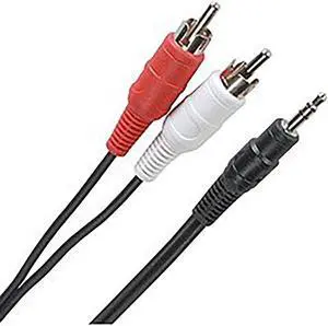 Parts Express 3.5mm Stereo Male to 2 RCA Male Cable 5 ft.