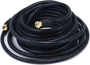 iMBPrice - RG6 Coaxial Long Patch Cable (25 Feet) with F-Type Screw-on Connectors in Black