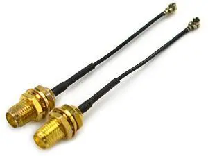 2-Pack 4th Generation U.FL to SMA Female RF Antenna Cable Converters | MHF4 Compatible Connectors for Wi-Fi 4/5/6/6e/7 | 2.4GHz/5GHz/6GHz | M.2 WiFi Cards