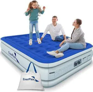 EnerPlex Premium Double Pump Deluxe Twin Size Air Mattress Bed with Built-in Pump Elevated, Double High, Twin Blow Bed for Home, Camping, Travel - Size, Twin - 18 inch