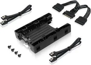 ICY DOCK (With Cables) DUAL Tool-less Dual 2.5 to 3.5 HDD Drive Bay SSD Mounting Bracket Kit Adapter - EZ-Fit Lite MB290SP-1B SSD Bracket