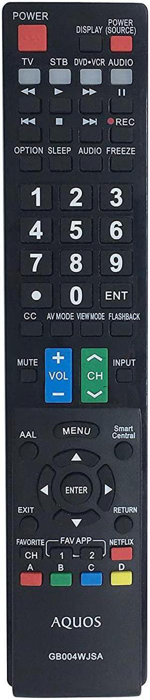New GB004WJSA Replace Remote for Sharp Smart TVs LC-60LE832U LC-60LE830U LC60LE640U LC70C6400U LC80LE633U LC60C6400UA