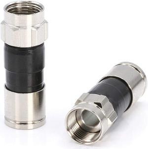 THE CIMPLE CO - Coaxial Cable Compression Fitting | Proudly Made in The USA | Connector – for RG6 Coax Cable – with Weather Seal O Ring and Water Tight Grip (10 Pack)