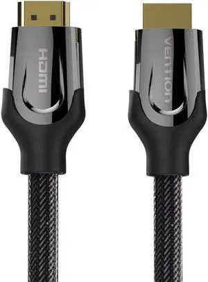 HDMI 2.0 Cable, VENTION High Speed HDMI 2.0 4K Ultra HD Silver Cable Supports Ethernet, Xbox Play Station, PS3, PS4, PC, TV (2m/6.5ft, Black)