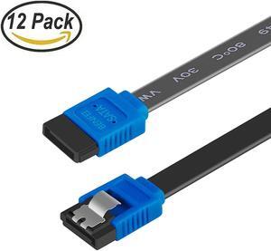 SATA Cable III, Benfei 12 Pack SATA Cable III 6Gbps Straight HDD SDD Data Cable with Locking Latch 18 Inch Compatible for SATA HDD, SSD, CD Driver, CD Writer