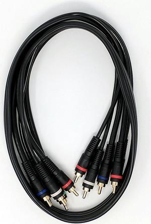 RiteAV - 3 feet Component Video Cable and Dual RCA Audio, 5 RCA, HDTV - Black