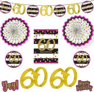 Amscan Pink-Gold 60 Room Deco Kit Party Supplies, One Size, Multi