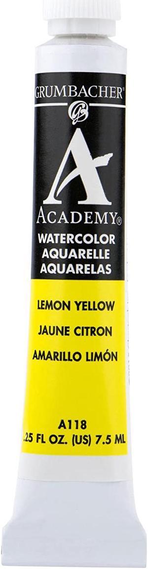 Grumbacher Academy Watercolor Paint, 7.5ml/0.25 Ounce, Lemon Yellow (A118)