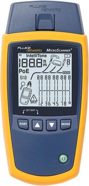 Fluke Networks MS2-100 MicroScanner2 Copper Cable Verifier with Built-In IntelliTone Toning, Troubleshoots RJ11, RJ45, Coax, Tests 10/100/1000Base-T, and VoiP