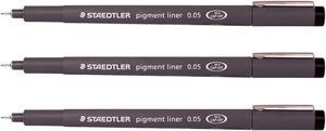 Staedtler 0.05 mm Pigment Liner Fineliner Sketching Drawing Drafting Pens Pack of 3