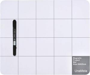 Magnetic Pro Mat Unamela large size writing note mat with dry erase pen - preventing losing screws when repairing cell phone,laptop or other electronics (11.8x9.8)