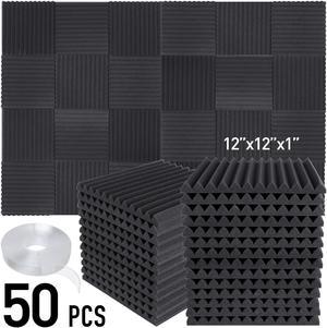 DEKIRU Sound Proof Padding Foam Panels, 24 Pack 2 X 12 X 12 Acoustic Foam  Panel Studio Foam Pyramid Tiles Sound Absorbing Dampening Foam Panels Wall  Soundproofing Treatment with Adhesive Tabs 