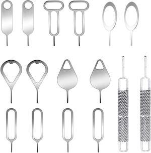 AYWFEY 16 Pieces SIM Card Removal Openning Tool Tray Eject Pins Needle Opener Ejector Compatible with All iPhone Apple iPad HTC Samsung Galaxy Cell Phone Smartphone Watchchain Link Remover