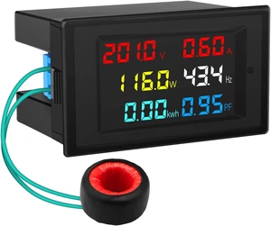 AC Display Meter, DROK 80-300V 100A Voltage Current Power Factor Frequency Electric Energy Monitor Ammeter Voltmeter Multimeter Tester 110V 220V Digital Color LCD Volt Amp Watt Detector Reader Panel AC Display Meter, DROK 80-300V 100A Voltage Current Power Factor Frequency Electric Energy Monitor Ammeter Voltmeter Multimeter Tester 110V 220V Digital Color LCD Volt Amp Watt Detector Reader Panel