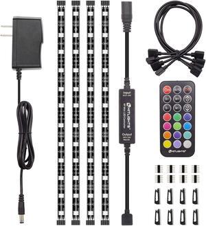 LED Strip Lights, HitLights Weatherproof 4 Pre-Cut 12Inch/48Inch RGB LED Strips Kit, Flexible Color Changing SMD 5050 LED Accent Kit with RF Remote, UL-Listed 15W Power Supply and Connectors