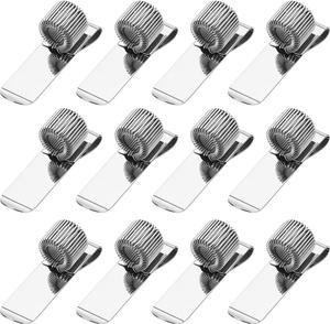 12 Pieces Pen Clipboard Holder Pen Clipboard Holder Manganese Steel Pen Clip Organizer for Notebook and Clipboard in Home, Office, Pocket (Silver, Style B)