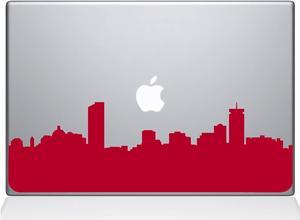 The Decal Guru Boston City Skyline Decal Vinyl Sticker, 11" MacBook Air, Red (2329-MAC-11A-DR)
