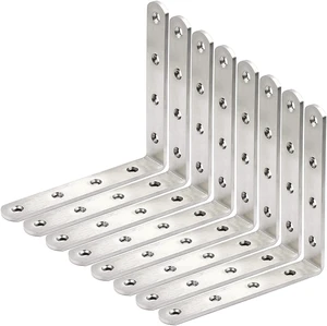 L Brackets WEBI Corner Bracket,90 Degree Stainless Steel Corner Brace- 8 Packs 4 mm Thick 6" X 6",Heavy Duty Shelf Brackets Right Angle Bracket for Shelf, Wood, Furniture, Shelves, Brush Nickel L Brackets WEBI Corner Bracket,90 Degree Stainless Steel Corner Brace- 8 Packs 4 mm Thick 6" X 6",Heavy Duty Shelf Brackets Right Angle Bracket for Shelf, Wood, Furniture, Shelves, Brush Nickel