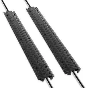 Pyle 80 Inch B07WRSN564 PCBLCO101X2 80 Inch Double Ramp Rubber Floor Cord Concealer - 1 Channel Heavy Duty Cable Protector Wire/Hose/Pipe Hider Driveway Protective Covering Armor PCBLCO101X2