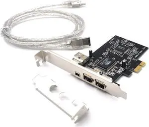 Padarsey PCIe 3 Ports 1394A Firewire Expansion Card, PCI Express (1X) to External IEEE 1394 Adapter Controller (2 x 6 Pin + 1 x 4 Pin) for Desktop PC and DV Connection