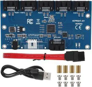 Zer one 1 to 5 Sata Port Multiplier SATA Expander Hard Disk Riser Card Computer Motherboard SATA3.0 Expansion Card,Support Hot Swap Zer one 1 to 5 Sata Port Multiplier SATA Expander Hard Disk Riser Card Computer Motherboard SATA3.0 Expansion Card,Support Hot Swap