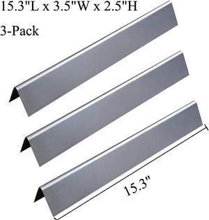 GasSaf 15.3inch Flavorizer Bar Replacement for Weber 7635, Spirit 200 Series, Spirit E-210, S-210, E-220, S-220 with Front Controls Panel, 3-Pack Stainless Steel Flavor Bar(15.3"x3.5"x2.5")