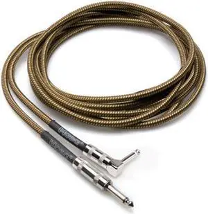 Hosa GTR-518R Guitar 18ft TS 1/4" Cable Right-Angle Tweed GTR518R